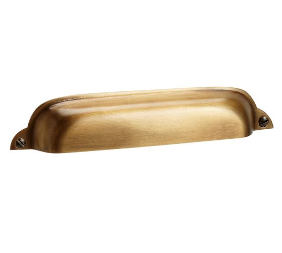 Pottery Barn CLASSIC HARDWARE 6" CUP BIN in Antique Brass 