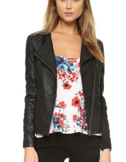cupcakes and cashmere Caitlyn Vegan Leather Jacket Black