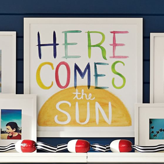 Here Comes The Sun Watercolor Art Wall Hanging Pottery Barn Teen Friends and Family Sale