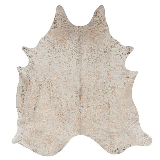 Junk Gypsy Speckled Gold Metallic Hide Rug Pottery Barn Teen