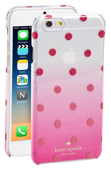 kate spade new york 'glitter dot' ombré iPhone 6 & 6s case vivid snapdragon