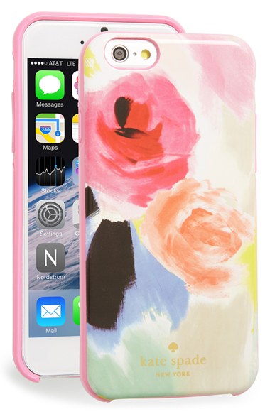 kate spade new york 'watercolor floral' iPhone 6 & 6s case pink multi
