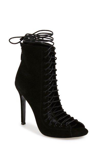 KENDALL + KYLIE 'Ginny' Lace-Up Sandal (Women) Black Suede