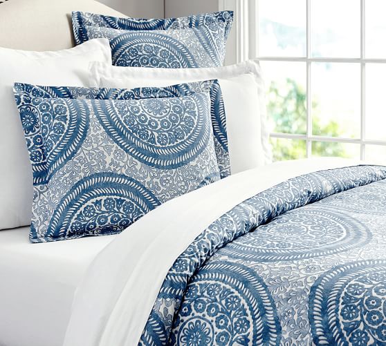 Pottery Barn NORA MEDALLION ORGANIC DUVET COVER & SHAM