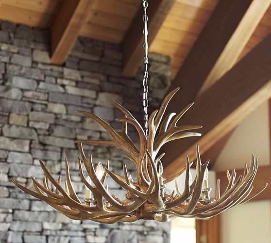 Pottery Barn FAUX ANTLER CHANDELIER