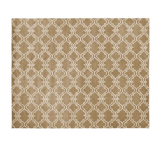 POTTERY BARN SCROLL TILE RUG - MOCHA