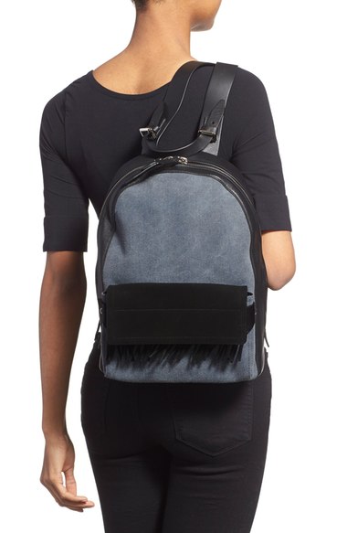 3.1 Phillip Lim 'Mini Bianca - Denim' Fringe Backpack Denim Blue Black