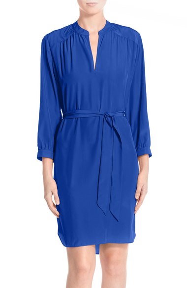 A by Amanda Woven Shirtdress Royal Blue