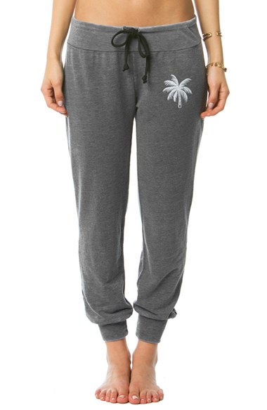 AMUSE SOCIETY 'Where's My Bikini' Palm Trees Sweatpants Charcoal 