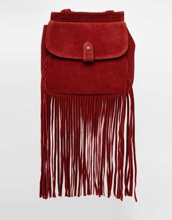 ASOS Fringed Suede Backpack Berry fringe backpacks spring music festival coachella