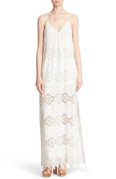 Alice + Olivia 'Raine' Lace Maxi Dress Off White