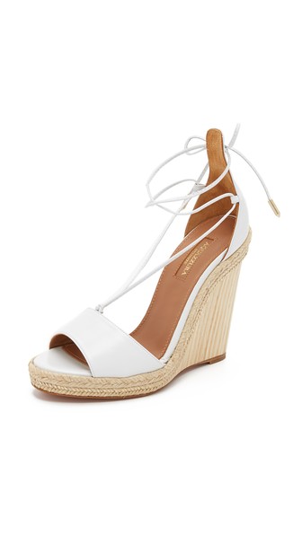 Aquazzura Alexa Wedge Espadrilles White Light Gold Shopbop Big Event Sale