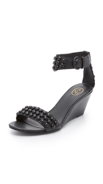 Ash Dune Studded Wedge Sandals Black