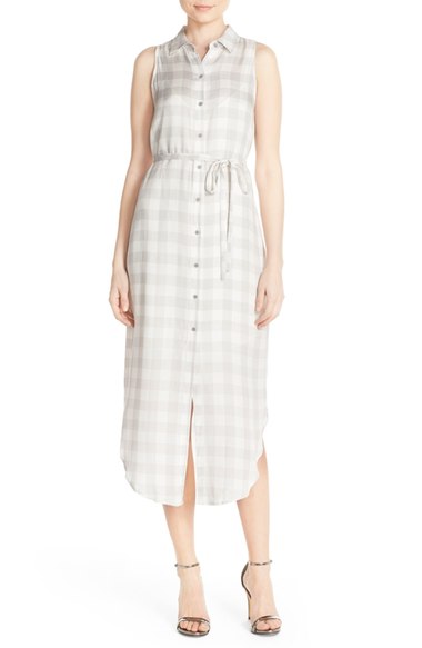 BB Dakota 'Lance' Check Maxi Shirtdress Fog