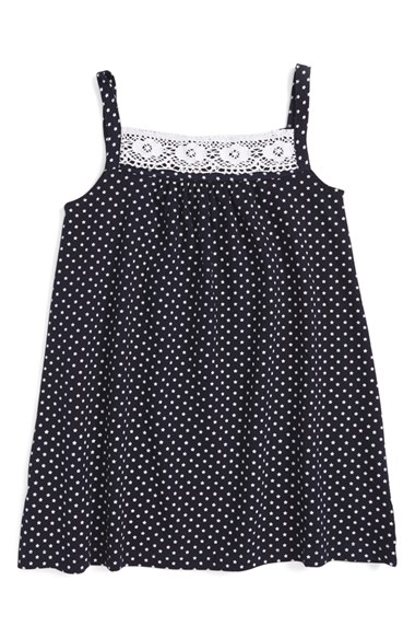 BURT'S BEES BABY Star Print Sleeveless Dress (Toddler Girls & Little Girls) Midnight Blue