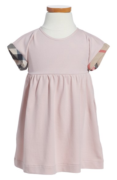 Burberry 'Jen' Piqué Dress (Toddler Girls) Chalk Pink