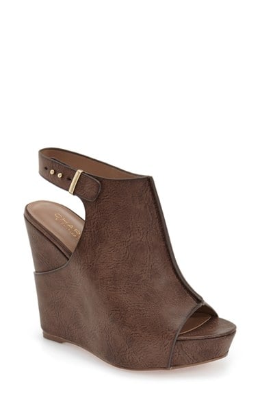 Charles by Charles David 'Ames' Platform Wedge Sandal (Women) Brown Tumbled