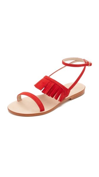 Cornetti Cantone Fringe Sandals Red