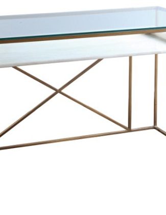 Cumulus Glass Writing Desk, Gold