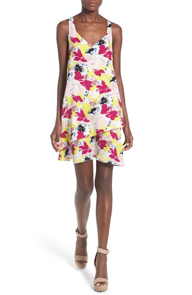 Devlin 'Kristin' Floral Print Swing Dress Floral trapeze dresses for easter 