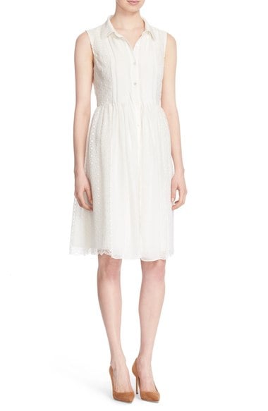 Diane von Furstenberg 'Nieves' Sleeveless Lace Shirtdress White