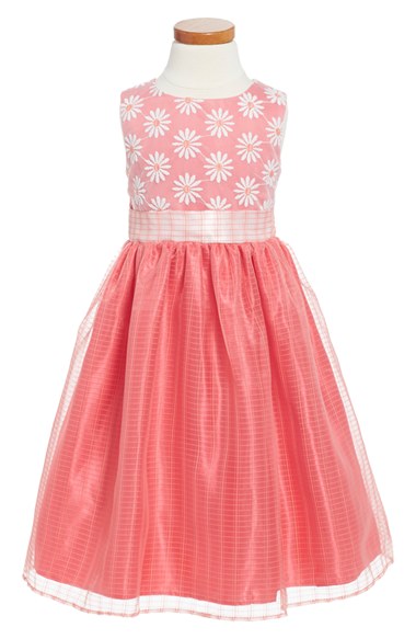Dorissa 'Daisy' Embroidered Sleeveless Dress (Toddler Girls & Little Girls) Coral easter dresses for toddler girls