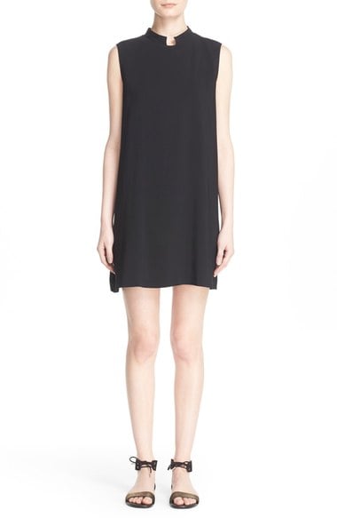 ELEVENTY Mandarin Collar Shirtdress Black