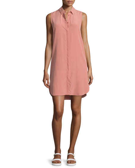 Equipment Lanie Sleeveless Button-Front Shirtdress Desert Sand