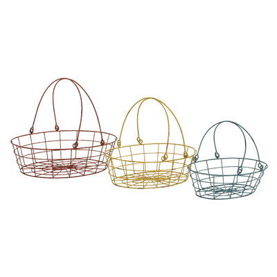 Fascinating Styled 3 Piece Metal Basket Set by Woodland Imports Wayfair Easter Sale