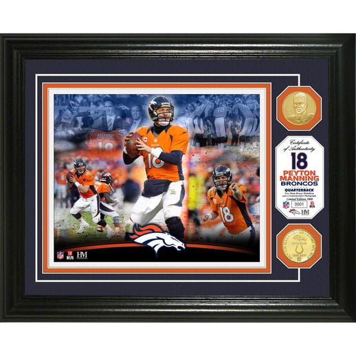 HIGHLAND MINT PEYTON MANNING DENVER BRONCOS CAREER BRONZE COIN PHOTOMINT