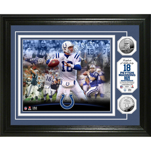 HIGHLAND MINT PEYTON MANNING INDIANAPOLIS COLTS CAREER SILVER COIN PHOTOMINT