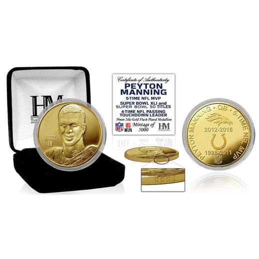 HIGHLAND MINT PEYTON MANNING RETIREMENT GOLD MINT COIN