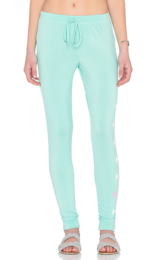 JUNK FOOD Palm Trees Sweatpant in Sea Foam Green