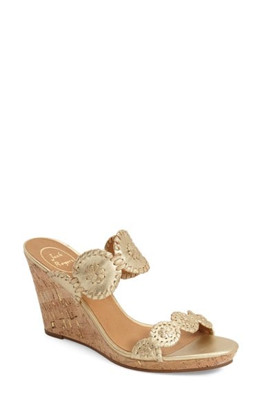 Jack Rogers 'Luccia' Wedge Sandals Gold