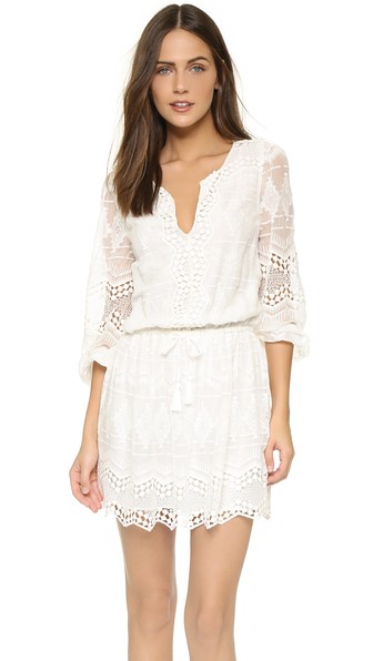 Joie Bittern Geo Lace Dress Porcelain