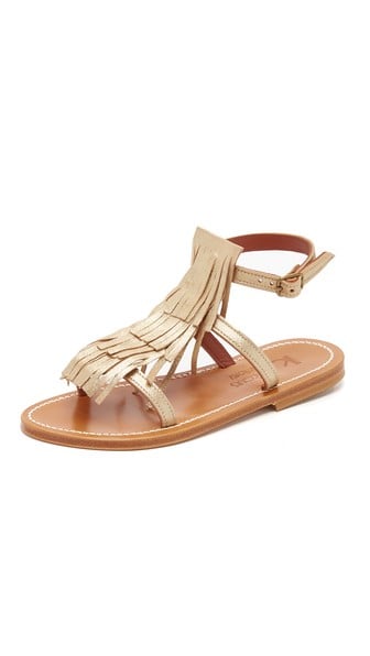 K. Jacques Corsaire Fringe Sandals Velam Platine