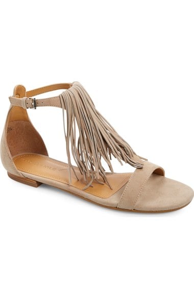 KENDALL + KYLIE 'Tessa' Fringe Sandal (Women) Taupe Suede