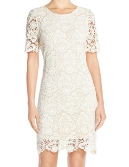 KUT from the Kloth Lace Sheath Dress Ivory Nude