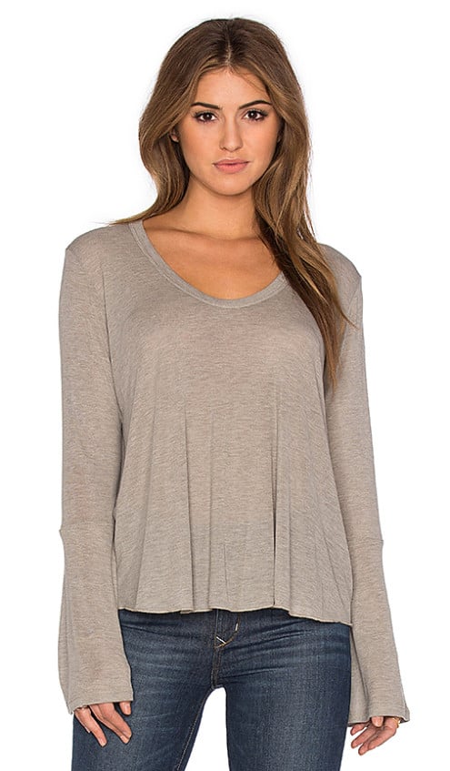 LNA BELL LONG SLEEVE TOP BARK