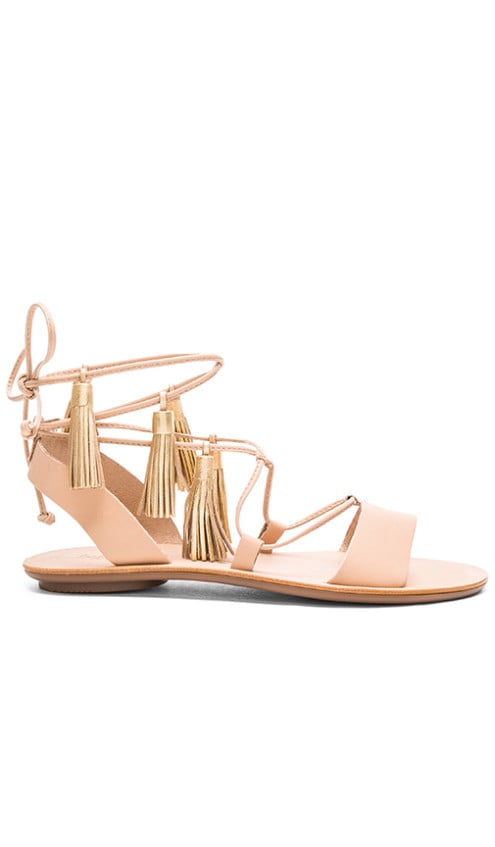 LOEFFLER RANDALL SAFFRON FRINGE SANDAL Wheat Gold
