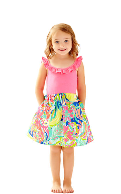 Lilly Pulitzer GIRLS CLAIRE COMBO DRESS Multi Casa Banana