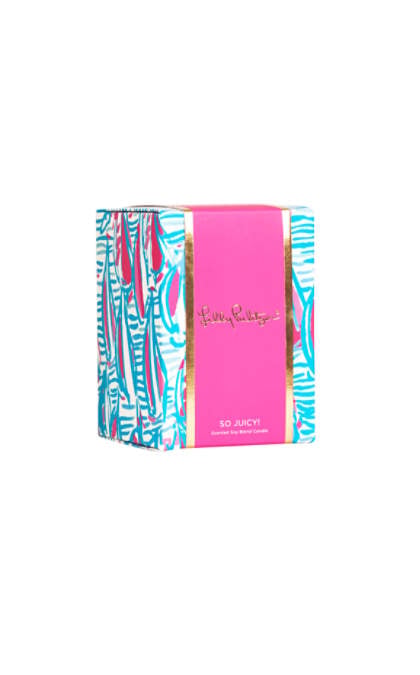 Lilly Pulitzer Glass Candle Resort White Red Right Return