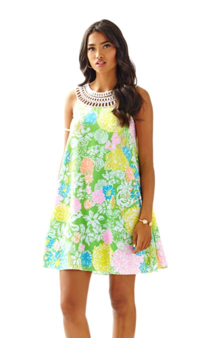 Lilly Pulitzer JILLIE SWING DRESS Multi Hibiscus Stroll Floral Print