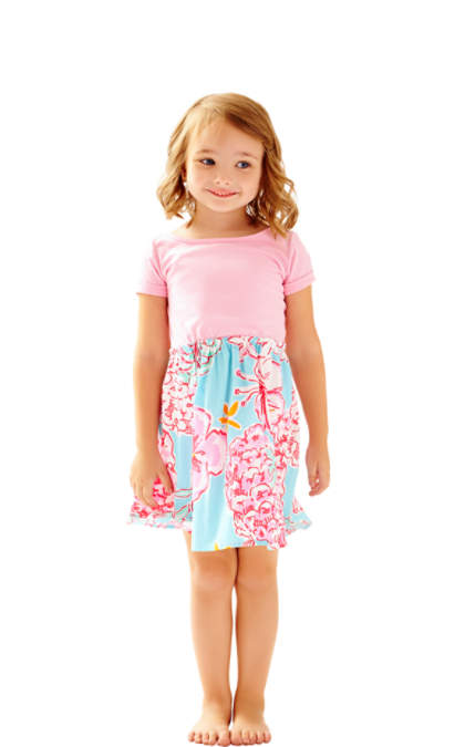 Lilly Pulitzer Lacey Combo Dress Sunglow Breakwater Blue Lolita with Sunglow