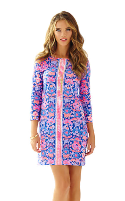Lilly Pulitzer MARLOWE BOATNECK T-SHIRT DRESS Iris Blue Werk It Engineered Marlowe lilly pulitzer t-shirt dresses