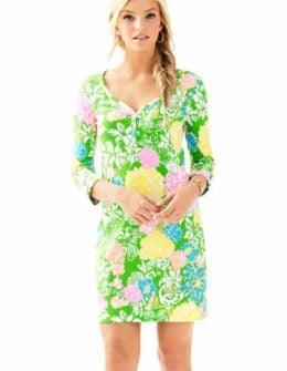 Lilly Pulitzer PALMETTO V-NECK T-SHIRT DRESS Multi Hibiscus Stroll