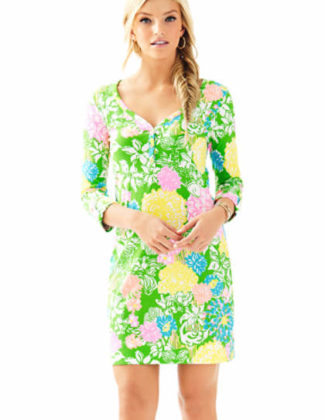 Lilly Pulitzer PALMETTO V-NECK T-SHIRT DRESS Multi Hibiscus Stroll