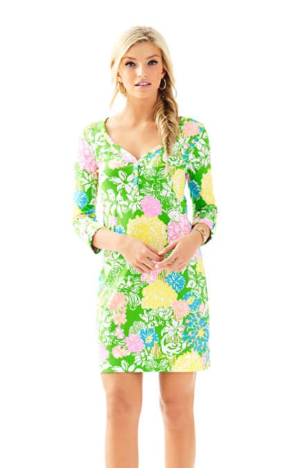 Lilly Pulitzer PALMETTO V-NECK T-SHIRT DRESS Multi Hibiscus Stroll