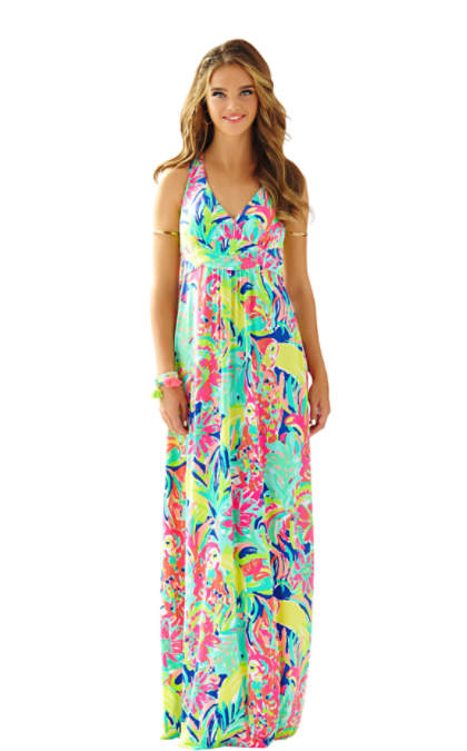 Lilly Pulitzer SEAVIEW HALTER MAXI DRESS Multi Casa Banana