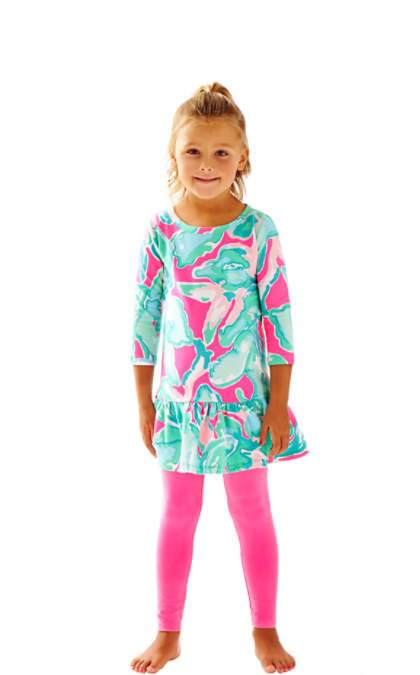 Lilly Pulitzer Girls Kim Dress: Tropical Pink Pink Sands